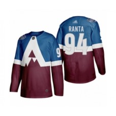 Men Colorado Avalanche #94 Sampo Ranta Authentic Burgundy Blue 2020 Stadium Series Hockey Stitched Jersey