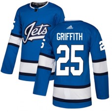 Men Adidas Winnipeg Jets #25 Seth Griffith Authentic Blue Alternate NHL Jersey