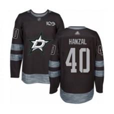 Men Dallas Stars #40 Martin Hanzal Authentic Black 1917-2017 100th Anniversary Hockey Stitched Jersey