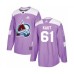 Men Adidas Colorado Avalanche #61 Martin Kaut Authentic Purple Fights Cancer Practice NHL Jersey