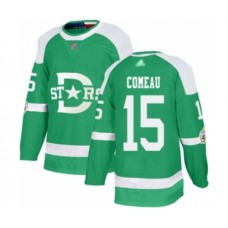 Men Dallas Stars #15 Blake Comeau Authentic Green 2020 Winter Classic Hockey Stitched Jersey