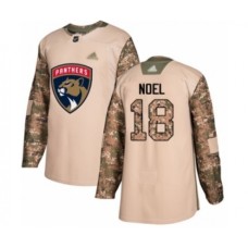 Men Florida Panthers #18 Serron Noel Authentic Camo Veterans Day Practice Hockey Stitched Jersey