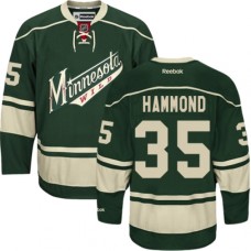 Men Reebok Minnesota Wild #35 Andrew Hammond Premier Green Third NHL Jersey