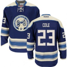 Men Reebok Columbus Blue Jackets #23 Ian Cole Authentic Navy Blue Third NHL Jersey