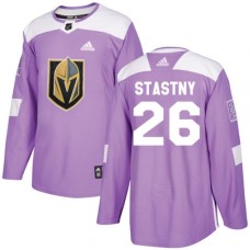 Men Adidas Vegas Golden Knights #26 Paul Stastny Authentic Purple Fights Cancer Practice NHL Jersey