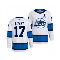 Men Winnipeg Jets #17 Adam Lowry White 2022-23 Reverse Retro Stitched Jersey