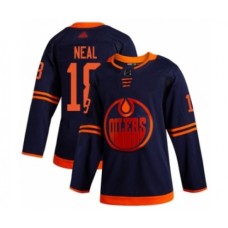 Men Edmonton Oilers #18 James Neal Authentic Navy Blue Alternate Hockey Stitched Jersey