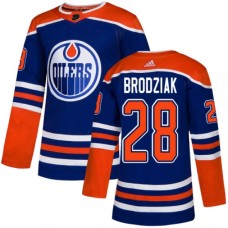 Men Adidas Edmonton Oilers #28 Kyle Brodziak Premier Royal Blue Alternate NHL Jersey