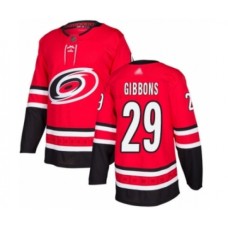 Men Carolina Hurricanes #29 Brian Gibbons Authentic Red Home Hockey Stitched Jersey