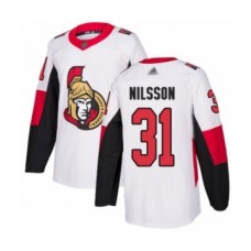 Men Ottawa Senators #31 Anders Nilsson Authentic White Away Hockey Stitched Jersey