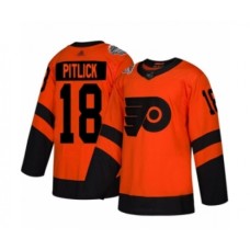 Men Philadelphia Flyers #18 Tyler Pitlick Authentic Orange 2019 Stadium Series Hockey Stitched Jersey