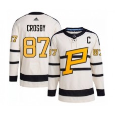 Men Pittsburgh Penguins #87 Sidney Crosby Cream 2023 Winter Classic Stitched Jersey