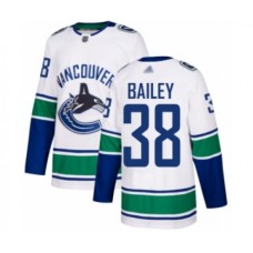 Men Vancouver Canucks #38 Justin Bailey Authentic White Away Hockey Stitched Jersey