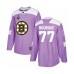 Men Boston Bruins #77 Ray Bourque Authentic Purple Fights Cancer Practice 2019 Stanley Cup Final Bound Hockey Jersey