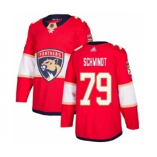 Men Florida Panthers #79 Cole Schwindt Authentic Red Home Hockey Stitched Jersey