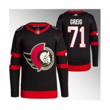 Men Ottawa Senators #71 Ridly Greig Black Premier Breakaway Stitched Jersey