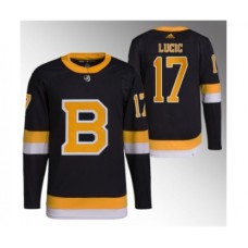 Men Boston Bruins #17 Milan Lucic Black Home Breakaway Stitched Jersey