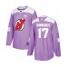 Men New Stitched Jersey Devils #17 Wayne Simmonds Authentic Purple Fights Cancer Practice Hockey Stitched Jersey