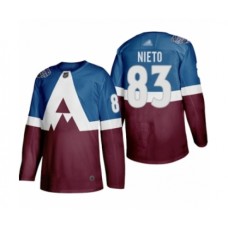 Men Colorado Avalanche #83 Matt Nieto Authentic Burgundy Blue 2020 Stadium Series Hockey Stitched Jersey