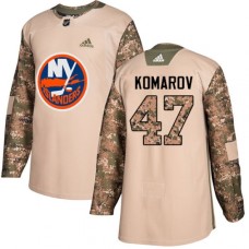 Men Adidas New York Islanders #47 Leo Komarov Authentic Camo Veterans Day Practice NHL Jersey