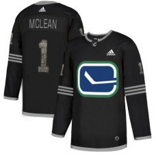 Men Adidas Vancouver Canucks #1 Kirk Mclean Black 1 Authentic Classic Stitched NHL Jersey