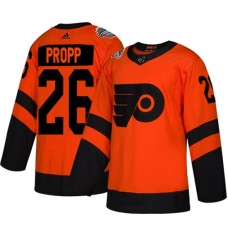 Men Adidas Philadelphia Flyers #26 Brian Propp Orange Authentic 2019 Stadium Series Stitched NHL Jersey