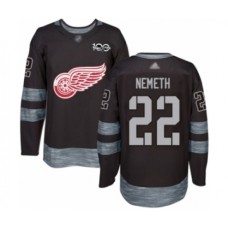 Men Detroit Red Wings #22 Patrik Nemeth Authentic Black 1917-2017 100th Anniversary Hockey Stitched Jersey