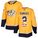 Men Adidas Nashville Predators #2 Dan Hamhuis Authentic Gold USA Flag Fashion NHL Jersey