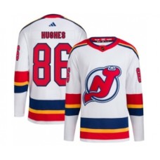 Men New Jersey Devils #86 Jack Hughes White 2022-23 Reverse Retro Stitched Jersey