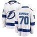 Men Tampa Bay Lightning #70 Louis Domingue Fanatics Branded White Away Breakaway NHL Jersey