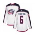 Men Adidas Columbus Blue Jackets #6 Adam Clendening Authentic White Away NHL Jersey