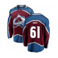 Men Colorado Avalanche #61 Martin Kaut Authentic Maroon Home Fanatics Branded Breakaway NHL Jersey