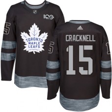 Men Adidas Toronto Maple Leafs #15 Adam Cracknell Authentic Black 1917-2017 100th Anniversary NHL Jersey