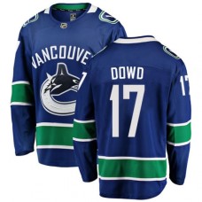 Men Vancouver Canucks #17 Nic Dowd Fanatics Branded Blue Home Breakaway NHL Jersey