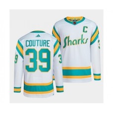 Men San Jose Sharks #39 Logan Couture White 2022 Reverse Retro Stitched Jersey