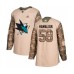 Men San Jose Sharks #58 Dillon Hamaliuk Authentic Camo Veterans Day Practice Hockey Stitched Jersey