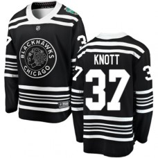 Men Chicago Blackhawks #37 Graham Knott Black 2019 Winter Classic Fanatics Branded Breakaway NHL Jersey