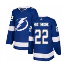 Men Tampa Bay Lightning #22 Kevin Shattenkirk Authentic Royal Blue Home Hockey Stitched Jersey