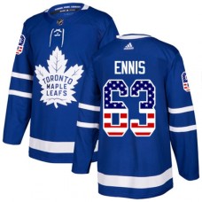 Men Adidas Toronto Maple Leafs #63 Tyler Ennis Authentic Royal Blue USA Flag Fashion NHL Jersey