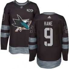 Men Adidas San Jose Sharks #9 Evander Kane Authentic Black 1917-2017 100th Anniversary NHL Jersey