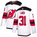 Men Adidas New Jersey Devils #31 Eddie Lack Authentic White Away NHL Jersey