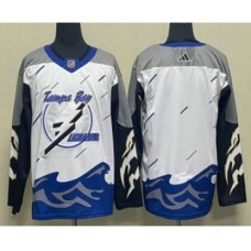 Men Tampa Bay Lightning Blank White 2022 Reverse Retro Stitched Jersey