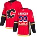 Men Adidas Calgary Flames #28 Elias Lindholm Red Home Authentic USA Flag Stitched NHL Jersey