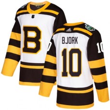 Men Adidas Boston Bruins #10 Anders Bjork Authentic White 2019 Winter Classic NHL Jersey