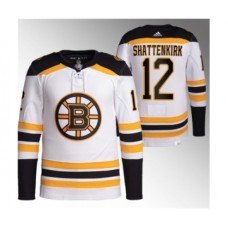 Men Boston Bruins #12 Kevin Shattenkirk White Stitched Jersey