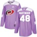 Men Adidas Carolina Hurricanes #48 Jordan Martinook Authentic Purple Fights Cancer Practice NHL Jersey