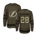 Men Tampa Bay Lightning #28 Luke Witkowski Authentic Green Salute to Service Hockey Stitched Jersey