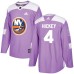 Men Adidas New York Islanders #4 Thomas Hickey Authentic Purple Fights Cancer Practice NHL Jersey