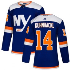 Men Adidas New York Islanders #14 Tom Kuhnhackl Premier Blue Alternate NHL Jersey