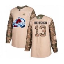 Men Colorado Avalanche #13 Valeri Nichushkin Authentic Camo Veterans Day Practice Hockey Stitched Jersey